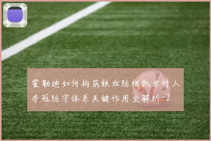 霍勒迪如何构筑铁血防线凯尔特人夺冠防守体系关键作用全解析